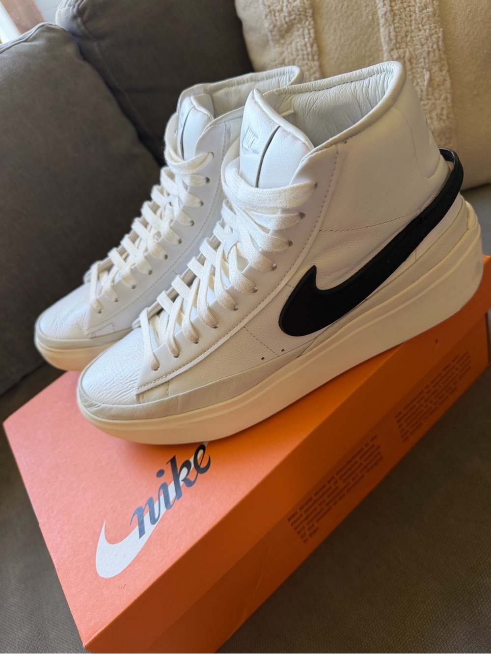 Nike Men’s Blazer Phantom Mid White High-Top Sneakers